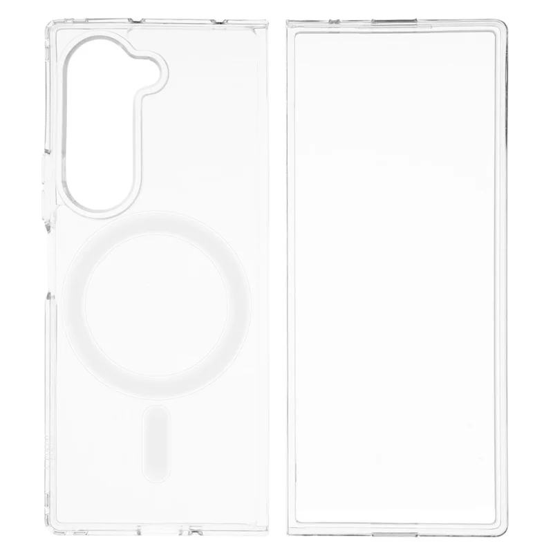 Capa para Samsung Galaxy Z Fold6 5G Compatível com MagSafe TPU + Acrílico Capa de Telefone Transparente