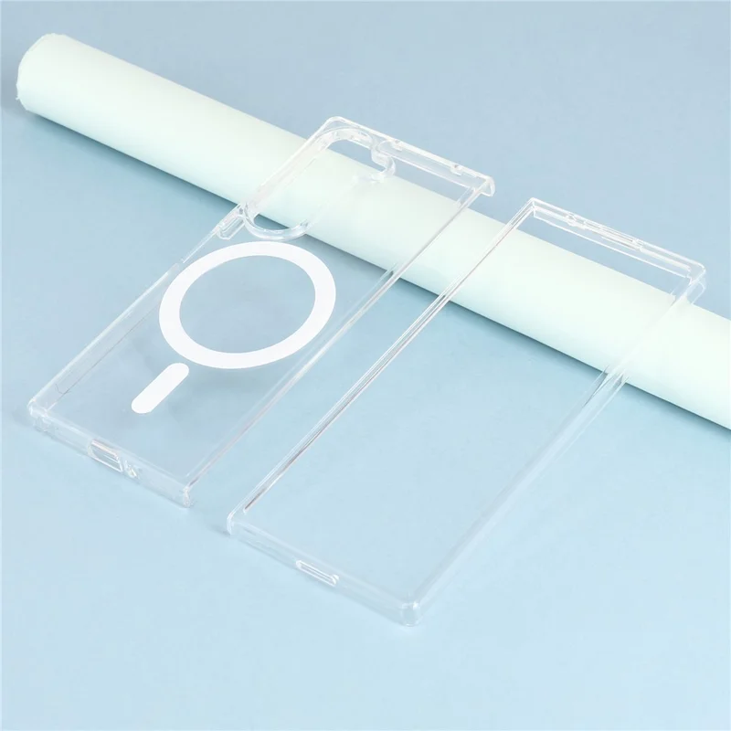 Capa para Samsung Galaxy Z Fold6 5G Compatível com MagSafe TPU + Acrílico Capa de Telefone Transparente
