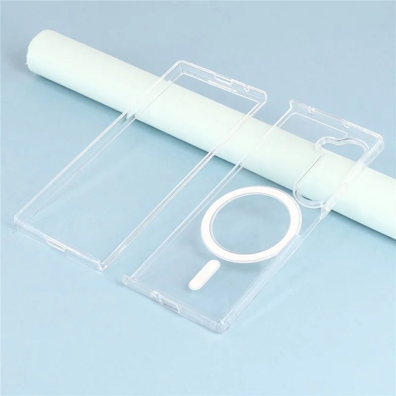 Capa para Samsung Galaxy Z Fold6 5G Compatível com MagSafe TPU + Acrílico Capa de Telefone Transparente