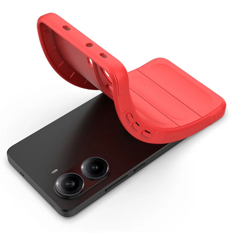 Cover per Xiaomi Redmi Turbo 4 5G / Poco X7 Pro 5G Custodia Antiurto Morbida in TPU Resistente per Retro Telefono - Rosso