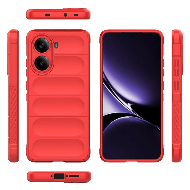 Cover per Xiaomi Redmi Turbo 4 5G / Poco X7 Pro 5G Custodia Antiurto Morbida in TPU Resistente per Retro Telefono - Rosso