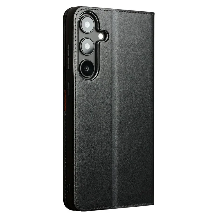 QIALINO Per Samsung Galaxy S25+ Custodia in Vera Pelle di Mucca Portafoglio Copertina - Nero