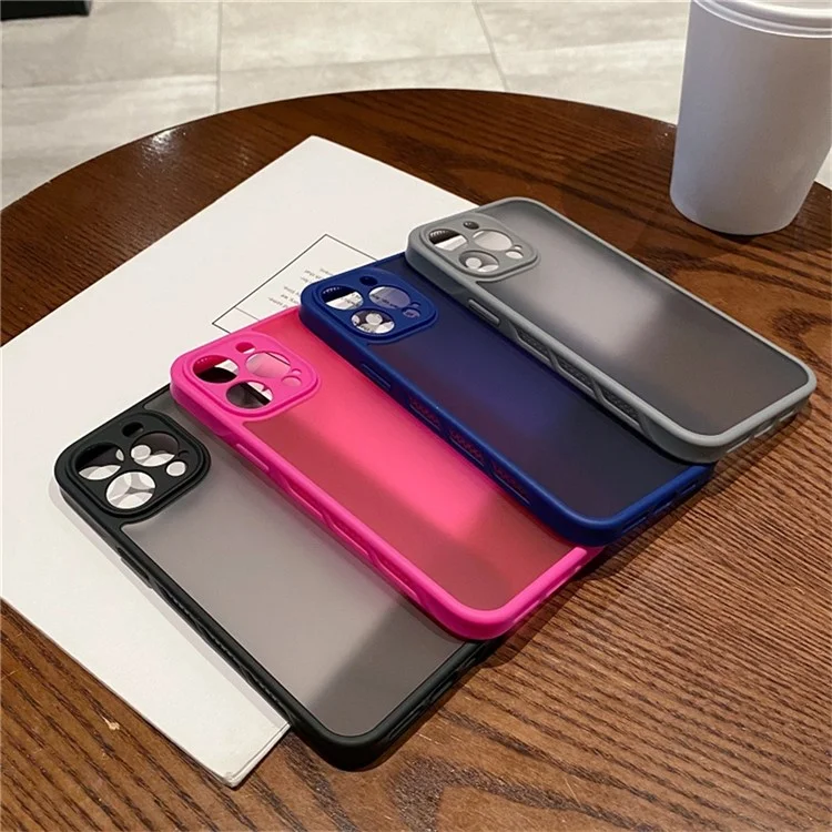 For iPhone 15 Pro Case PC + TPU Heat Dissipation Phone Back Cover Skin Touch - Black