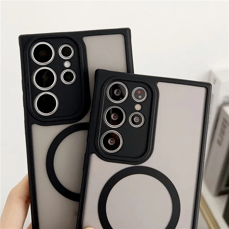 Étui pour Samsung Galaxy S23 Ultra Compatible avec MagSafe TPU + PC Finition Mate au Toucher - Noir