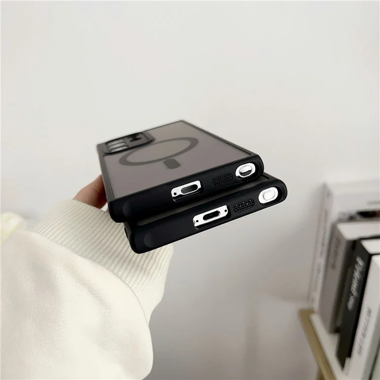 Étui pour Samsung Galaxy S23 Ultra Compatible avec MagSafe TPU + PC Finition Mate au Toucher - Noir