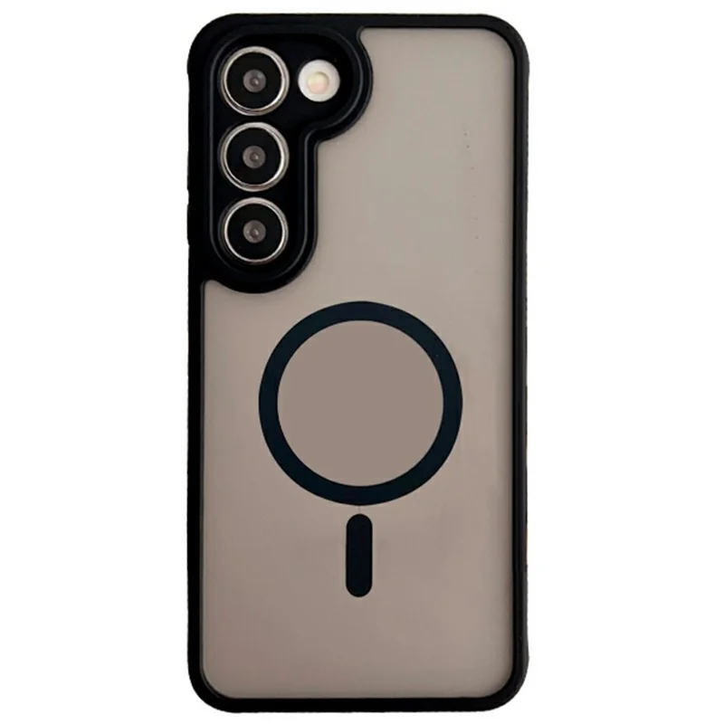 For Samsung Galaxy S23 Magnetic Case TPU + PC Skin Touch Matte Phone Cover - Black