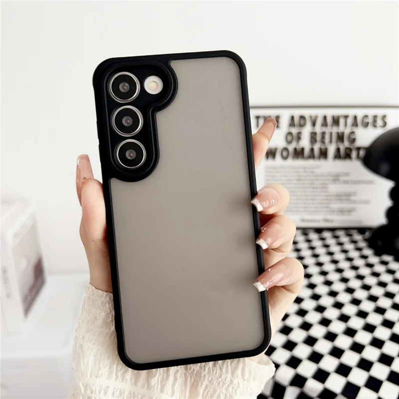 For Samsung Galaxy S23 Magnetic Case TPU + PC Skin Touch Matte Phone Cover - Black