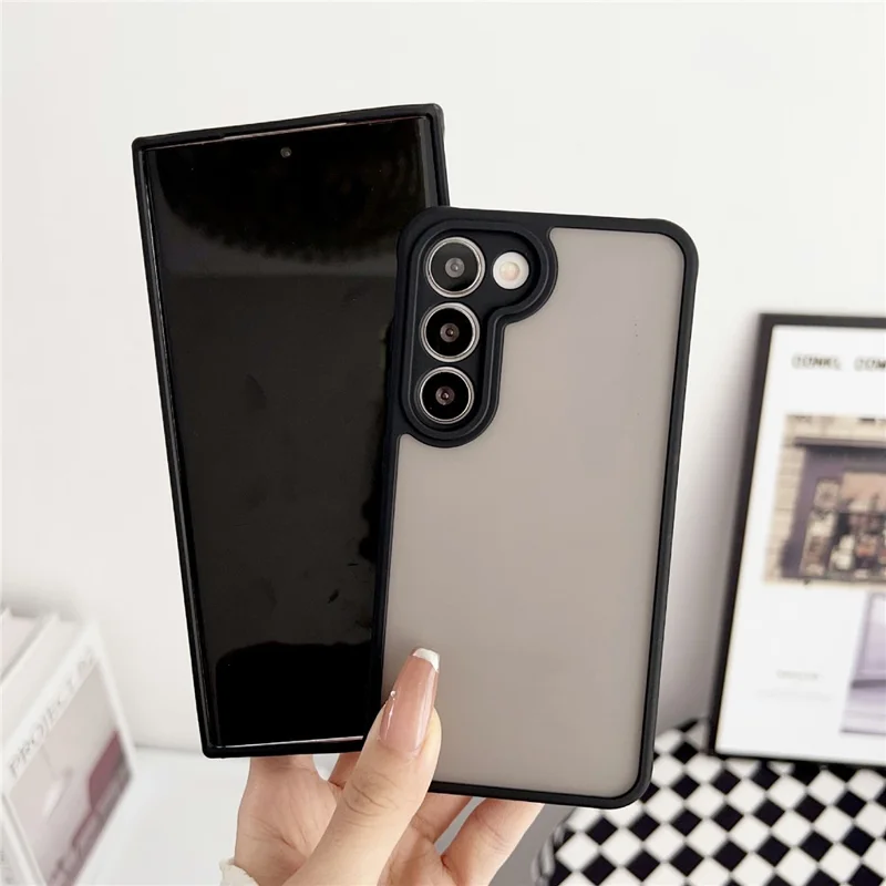 For Samsung Galaxy S23 Magnetic Case TPU + PC Skin Touch Matte Phone Cover - Black