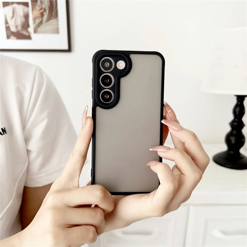 For Samsung Galaxy S23 Magnetic Case TPU + PC Skin Touch Matte Phone Cover - Black