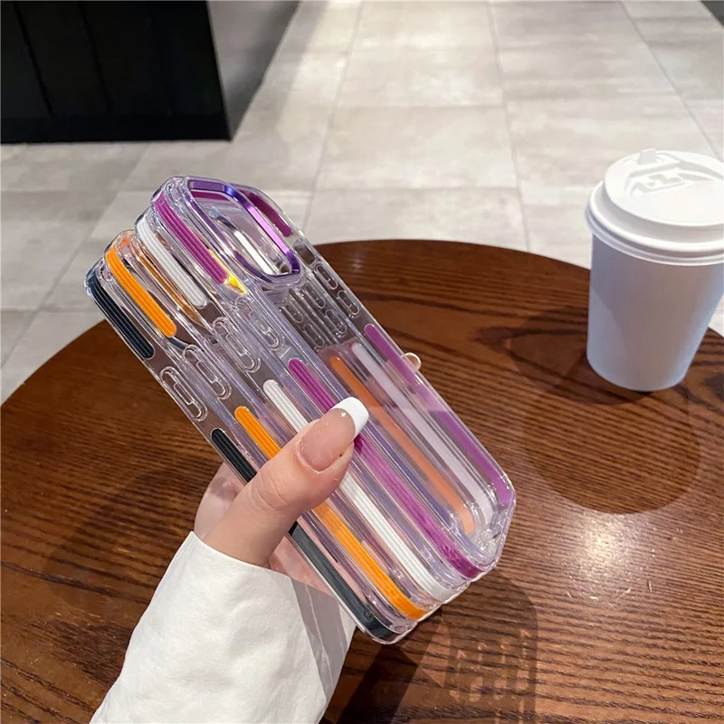 For iPhone 15 Pro Phone Case Ultra Clear Shockproof PC + TPU Back Cover - Purple