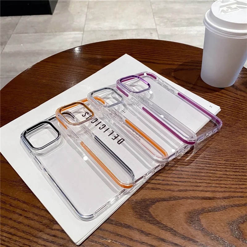 For iPhone 15 Pro Phone Case Ultra Clear Shockproof PC + TPU Back Cover - Purple