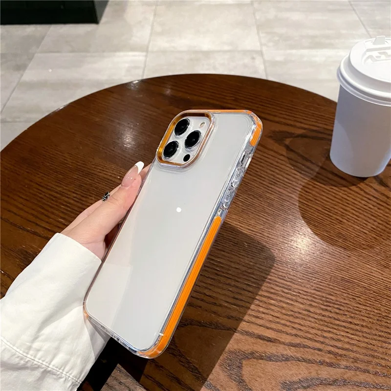 For iPhone 14 Pro Max Phone Case Ultra Clear Shockproof PC + TPU Back Cover - Orange