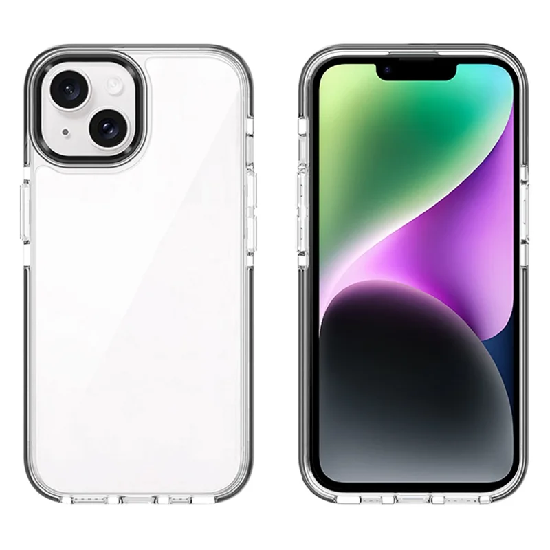 For iPhone 14 Phone Case Ultra Clear Shockproof PC + TPU Back Cover - Black