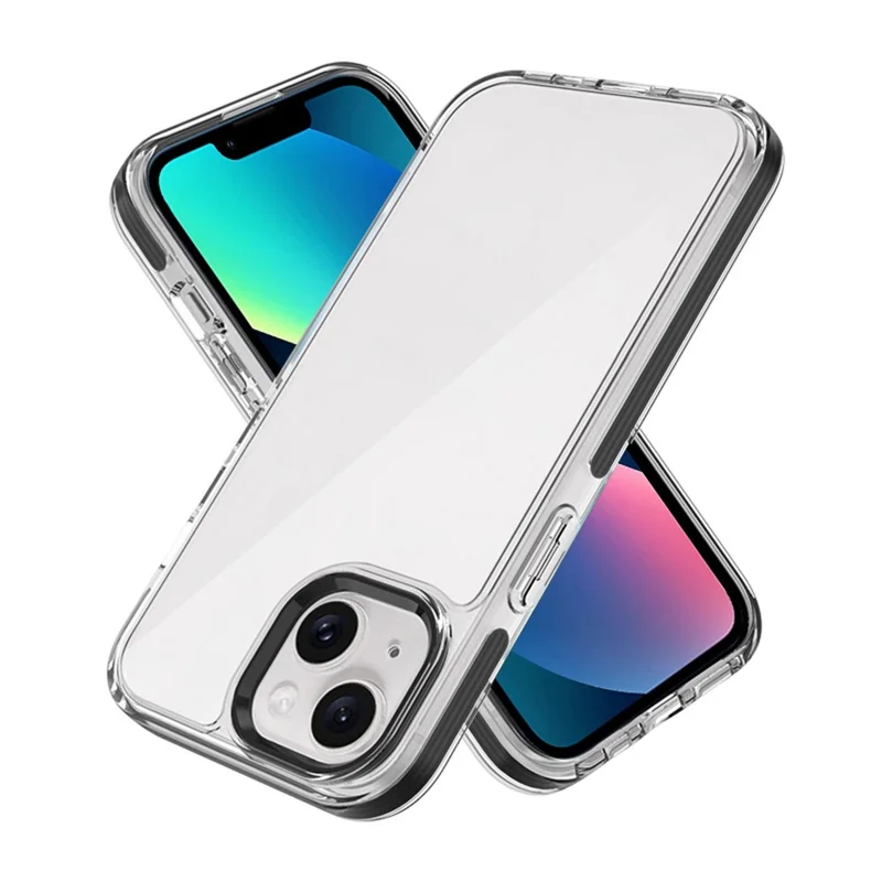 For iPhone 13 Phone Case Ultra Clear Shockproof PC + TPU Back Cover - Black