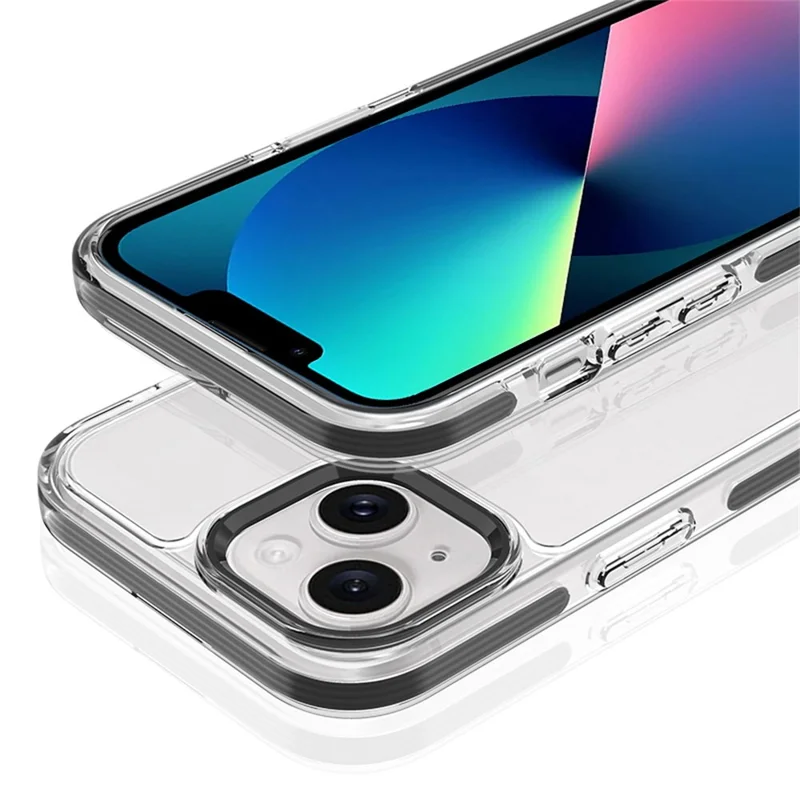 For iPhone 13 Phone Case Ultra Clear Shockproof PC + TPU Back Cover - Black
