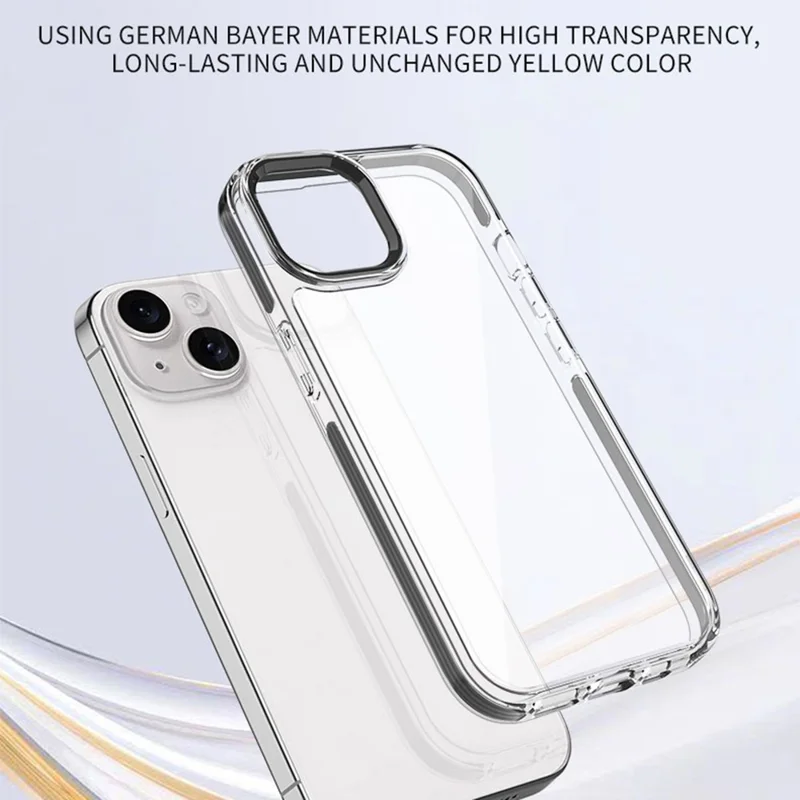 For iPhone 13 Phone Case Ultra Clear Shockproof PC + TPU Back Cover - Black