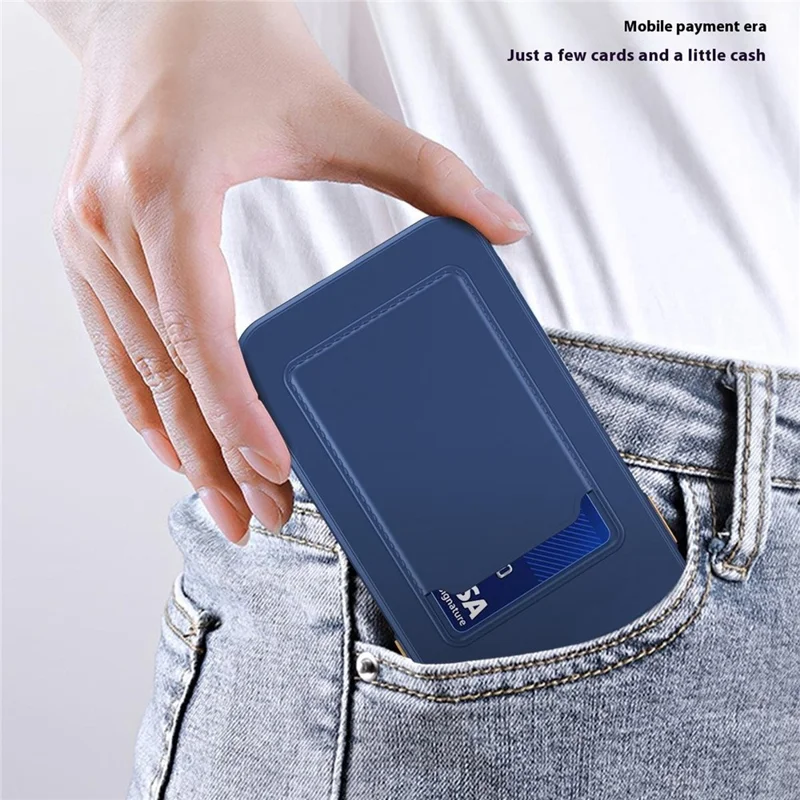 For Samsung Galaxy S25 Ultra Case Soft Silicone Phone Back Cover with Card Holder - Dark Blue