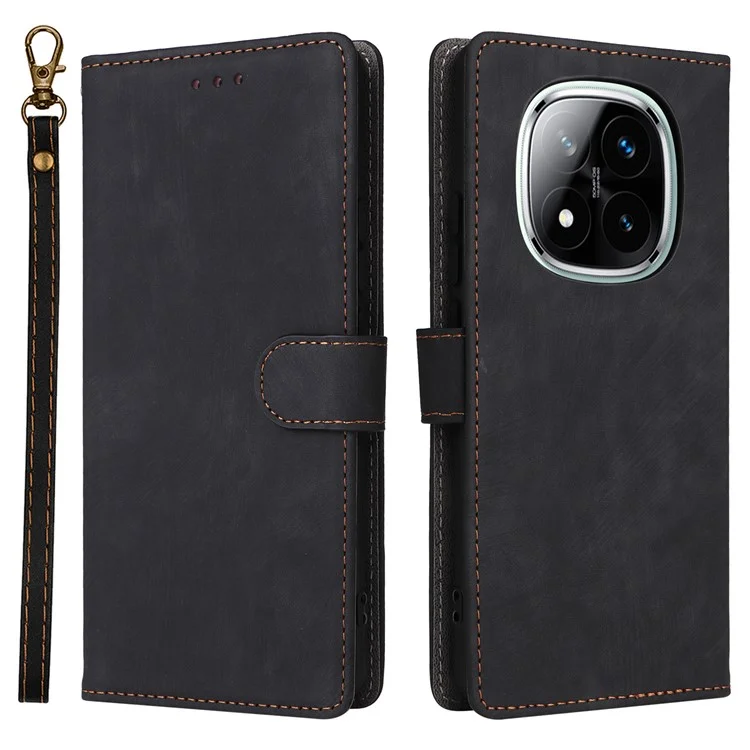 Funda Tipo Cartera para Xiaomi Redmi Note 14 Pro 4G con Bloqueo RFID, Cubierta de Cuero Sintético con Soporte de Visualización - Negro