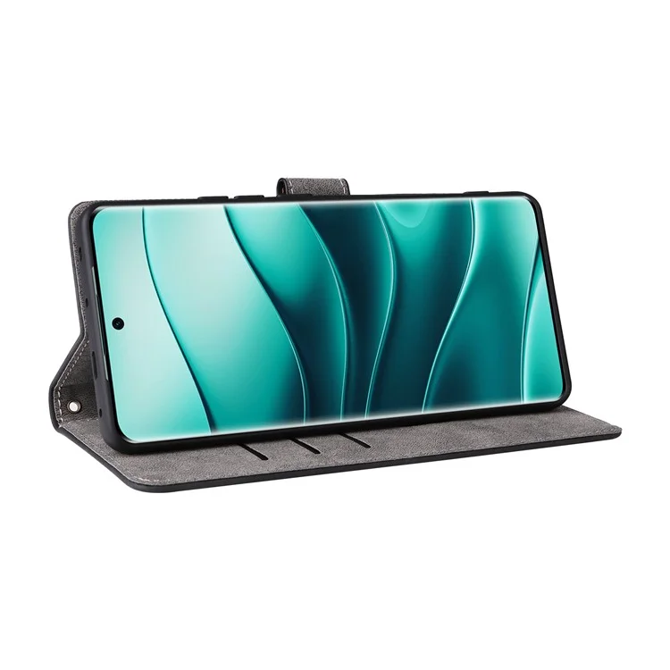 Funda Tipo Cartera para Xiaomi Redmi Note 14 Pro 4G con Bloqueo RFID, Cubierta de Cuero Sintético con Soporte de Visualización - Negro