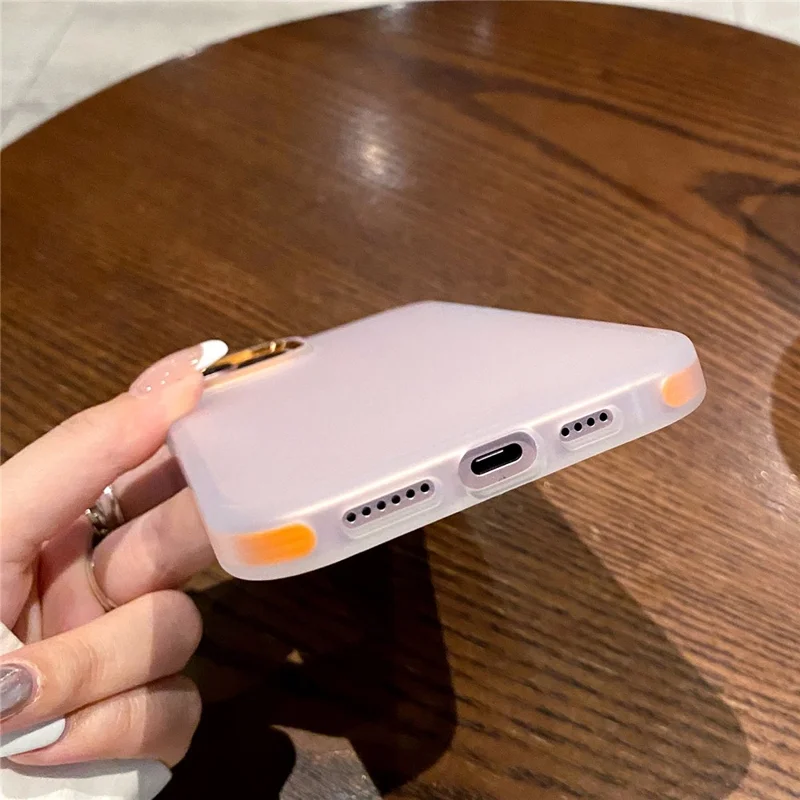 For iPhone 14 Case TPU + PC Translucent Matte Anti Drop Phone Back Cover - Purple