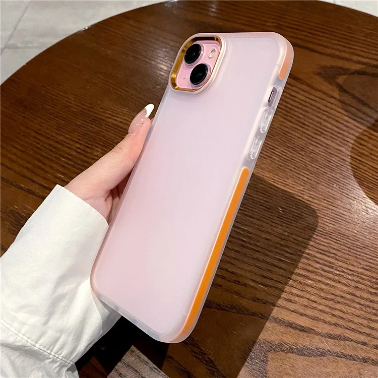 For iPhone 13 Case TPU + PC Translucent Matte Anti Drop Phone Back Cover   - Purple