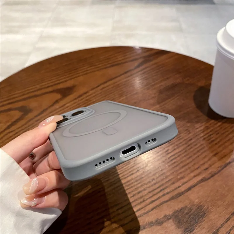 For iPhone 14 Pro Case Compatible with MagSafe PC + TPU Heat Dissipation Back Cover - Grey