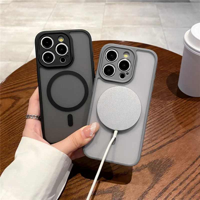 For iPhone 14 Pro Case Compatible with MagSafe PC + TPU Heat Dissipation Back Cover - Grey