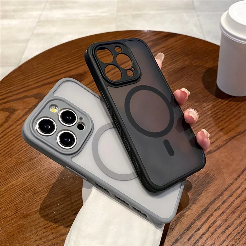 For iPhone 14 Pro Case Compatible with MagSafe PC + TPU Heat Dissipation Back Cover - Grey