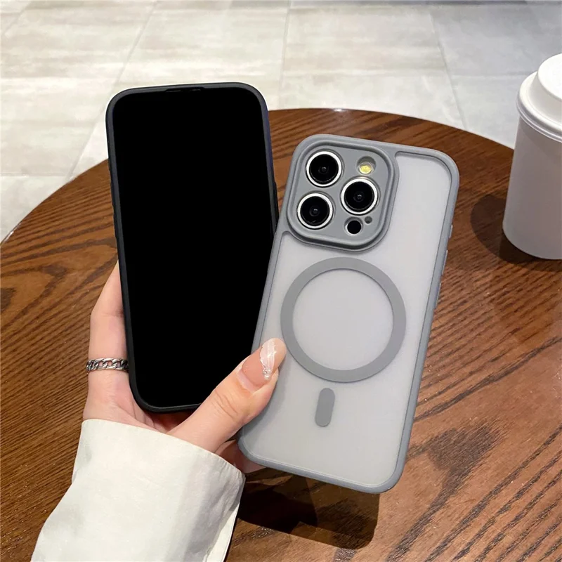 For iPhone 14 Pro Case Compatible with MagSafe PC + TPU Heat Dissipation Back Cover - Grey