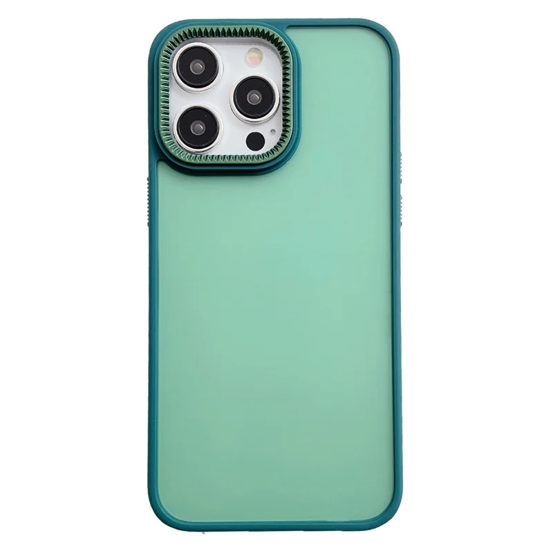 For iPhone 15 Pro Case Gear Inspired Design PC + TPU Skin Touch Phone Cover - Green