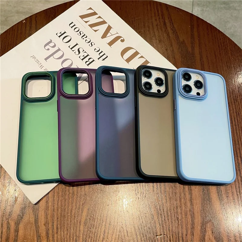 For iPhone 14 Pro Case Gear Inspired Design PC + TPU Skin Touch Phone Cover - Dark Blue