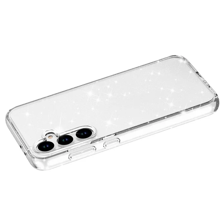 For Samsung Galaxy A36 5G / A56 5G Case Sparkly Powder Glitter Shiny Soft TPU + Hard PC Back Cover - White