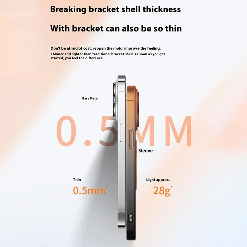 For iPhone 15 Pro Case Dial Kickstand Gradient Color Hard PC Phone Case - Orange + Black