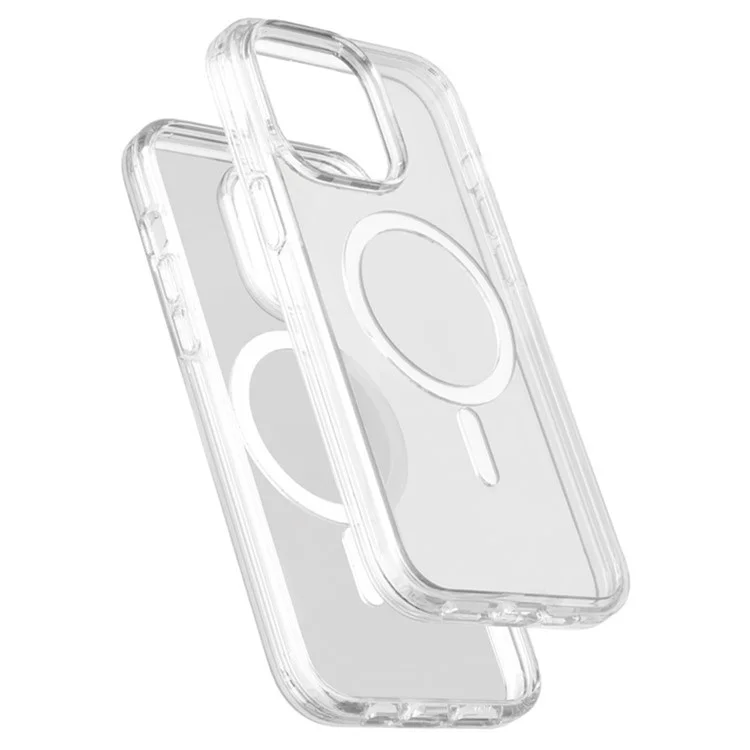 For iPhone 12 Pro Max Magnetic Case Compatible with MagSafe PC + TPU Clear Phone Cover - Transparent
