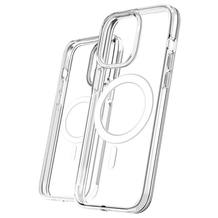 Pour iPhone 14 Pro Étui magnétique compatible avec MagSafe PC + Coque de téléphone TPU transparente - Transparent