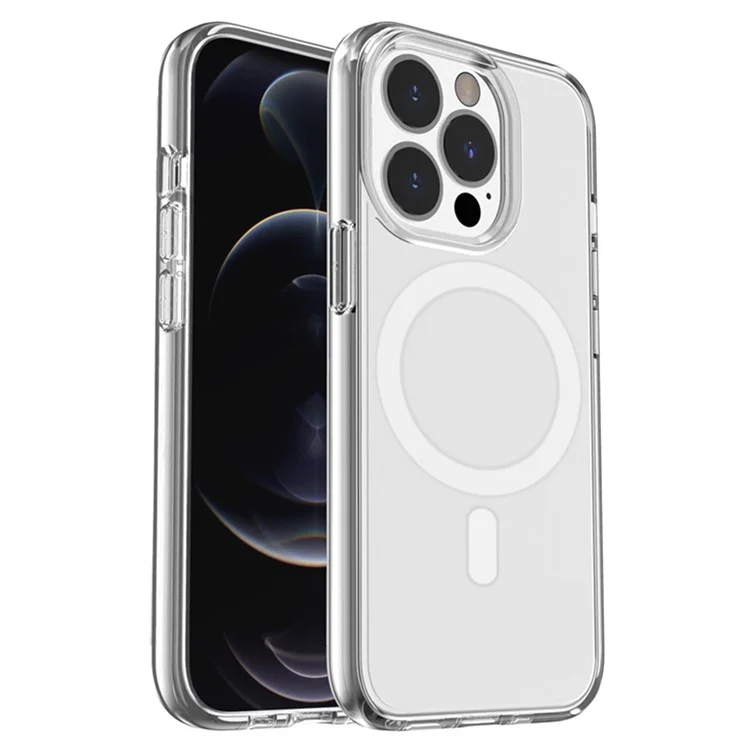 Pour iPhone 14 Pro Étui magnétique compatible avec MagSafe PC + Coque de téléphone TPU transparente - Transparent
