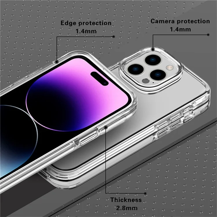 Pour iPhone 14 Pro Étui magnétique compatible avec MagSafe PC + Coque de téléphone TPU transparente - Transparent