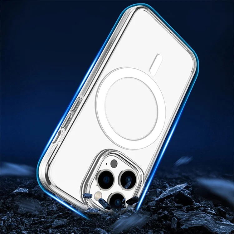 Pour iPhone 14 Pro Étui magnétique compatible avec MagSafe PC + Coque de téléphone TPU transparente - Transparent