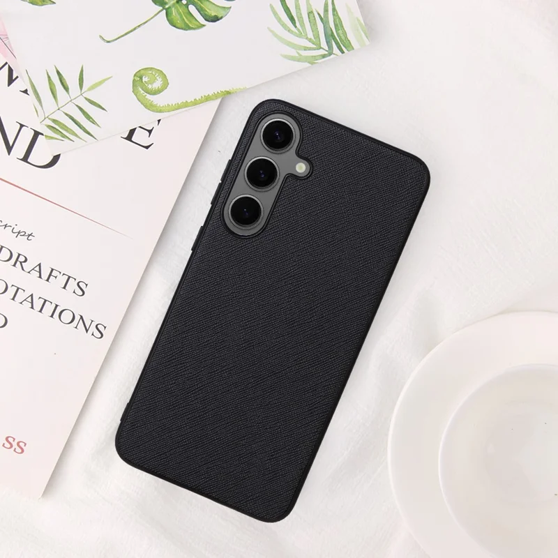 For Samsung Galaxy S25 Case PU Leather+TPU+PC Phone Back Cover - Cross Texture