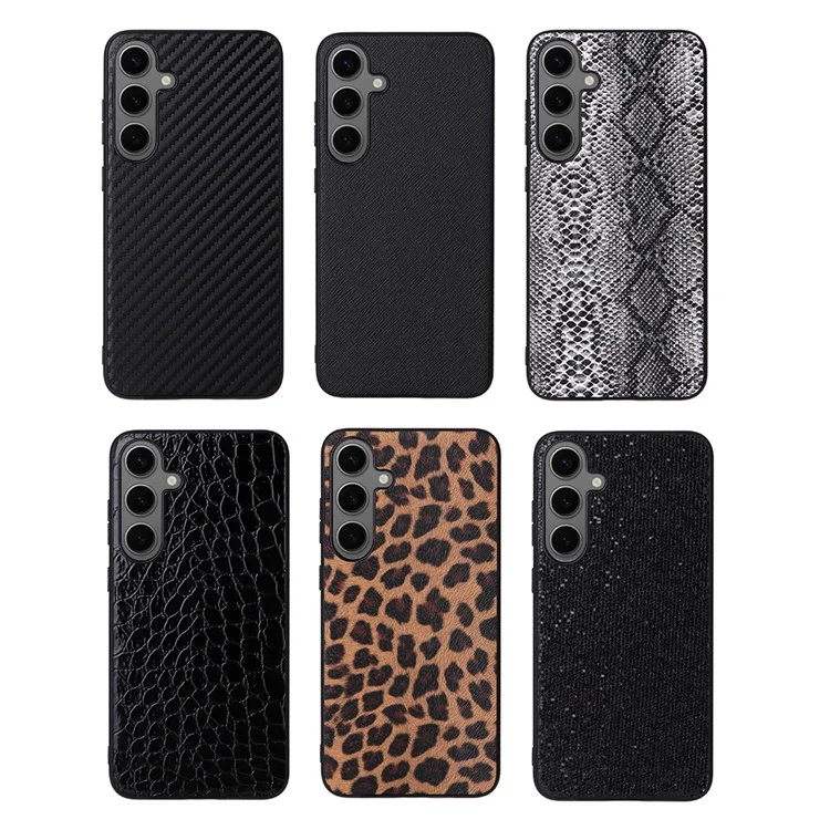 For Samsung Galaxy S25+ Case PU Leather+TPU+PC Phone Back Cover - Carbon Fiber Texture