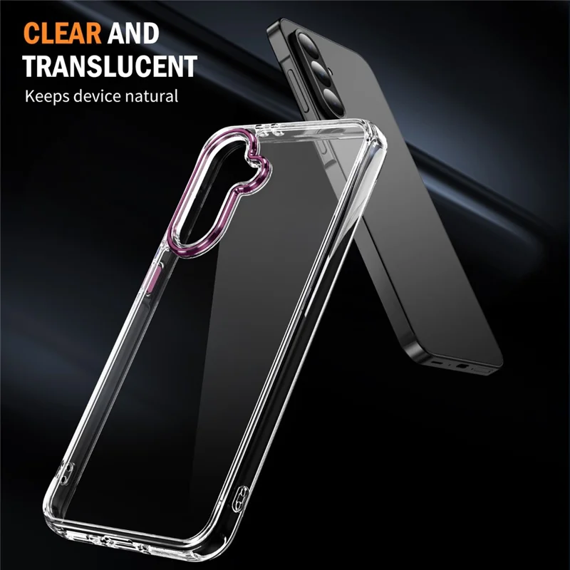 For Samsung Galaxy A36 5G Case Crystal Clear PC + TPU Shockproof Phone Cover - Black