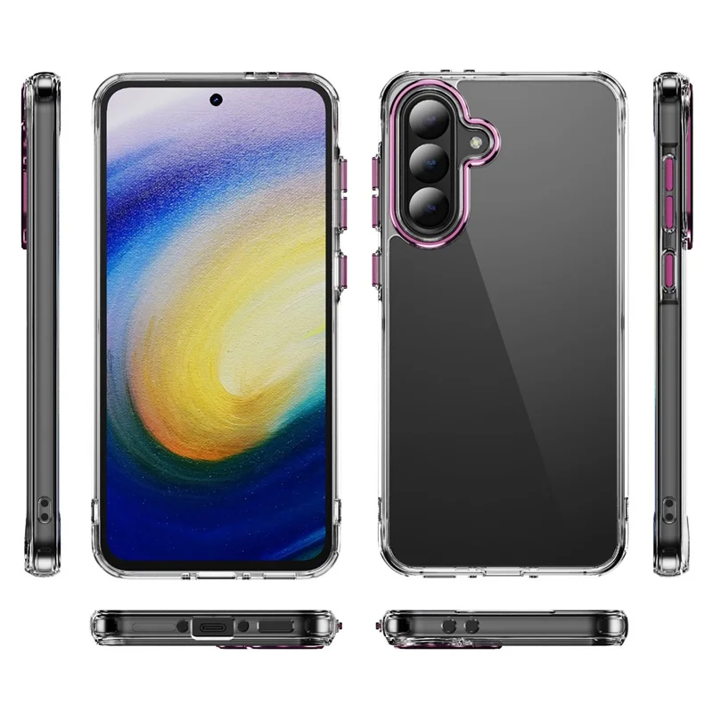 For Samsung Galaxy A36 5G Case Crystal Clear PC + TPU Shockproof Phone Cover - Black