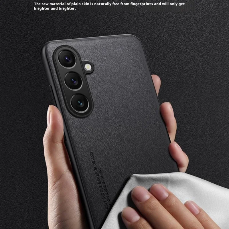 Voor Samsung Galaxy A55 5G Hoesje Anti-Val TPU + PU Leren Structuur Telefoon Beschermhoes - Zwart