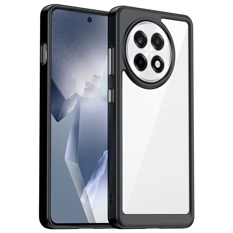 Capa para OnePlus 13R 5G / Ace 5 5G / Ace 5 Pro 5G em TPU + Acrílico, Capa Protetora Transparente para Celular - Preto