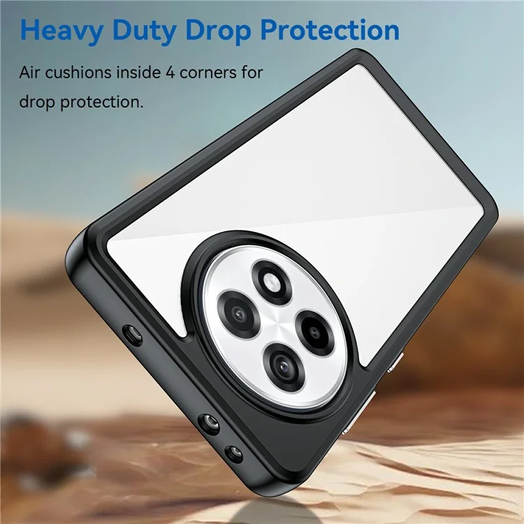 Capa para OnePlus 13R 5G / Ace 5 5G / Ace 5 Pro 5G em TPU + Acrílico, Capa Protetora Transparente para Celular - Preto