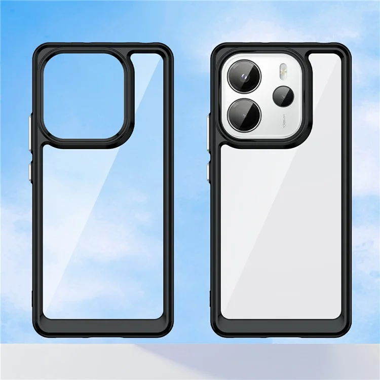 Cover Protettivo Trasparente per Xiaomi Redmi Note 14 4G - TPU+Acrilico - Nero