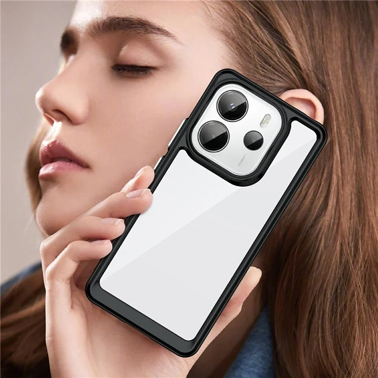 Cover Protettivo Trasparente per Xiaomi Redmi Note 14 4G - TPU+Acrilico - Nero