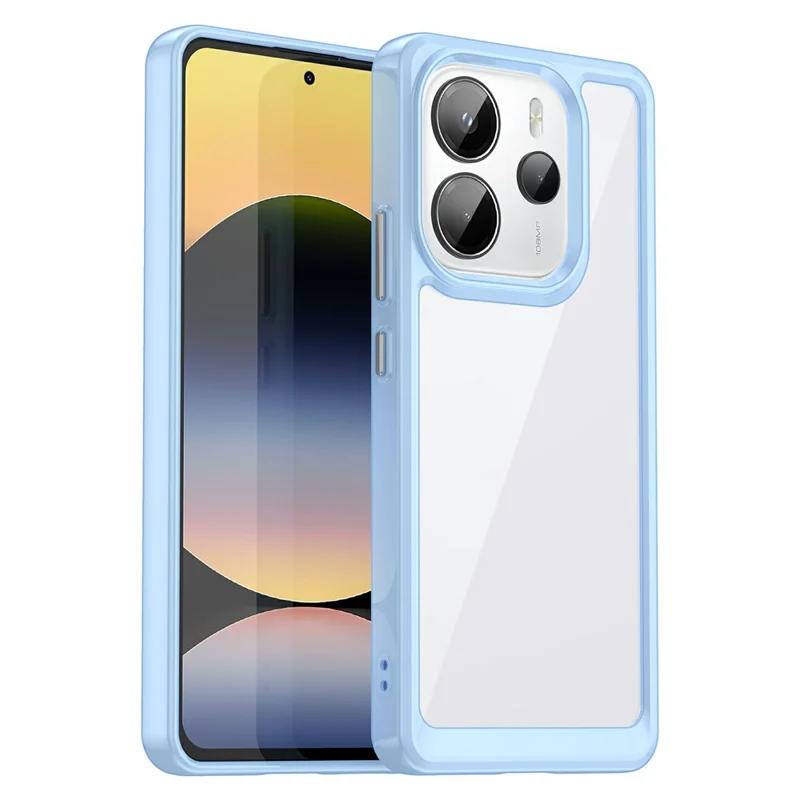 Чехол для Xiaomi Redmi Note 14 4G из ТПУ+акрила, прозрачный защитный чехол для телефона - Синий