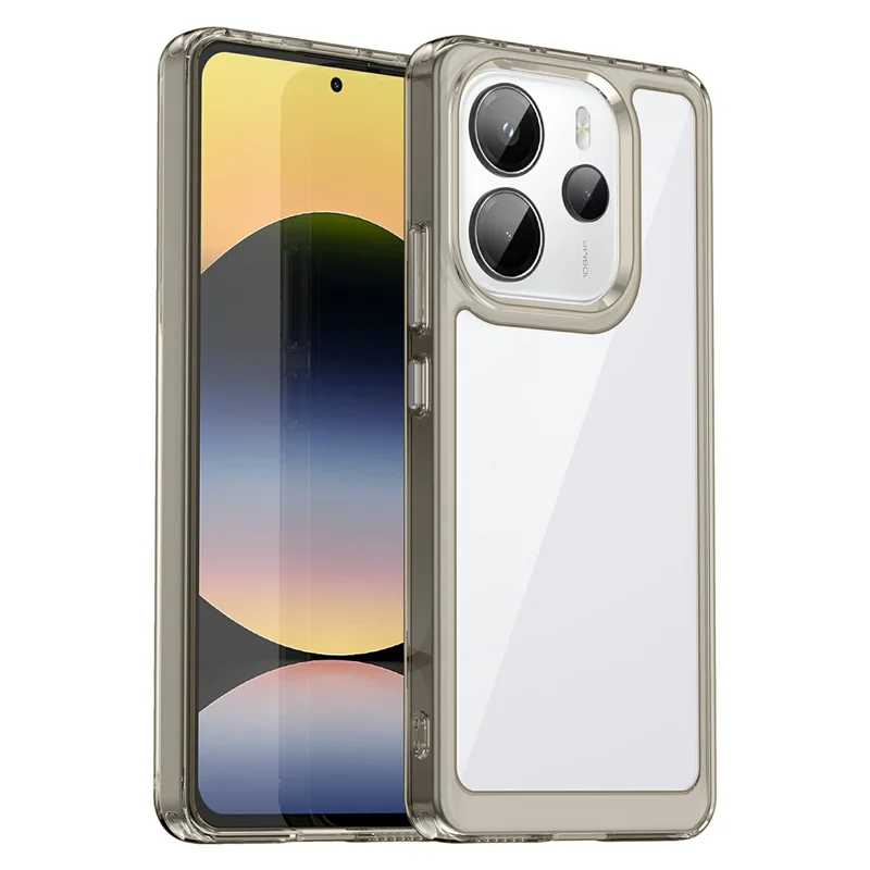 For Xiaomi Redmi Note 14 4G (163.25mm) Case TPU+Acrylic Protective Clear Phone Cover - Transparent Grey