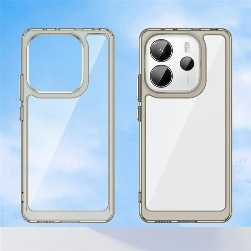 For Xiaomi Redmi Note 14 4G (163.25mm) Case TPU+Acrylic Protective Clear Phone Cover - Transparent Grey